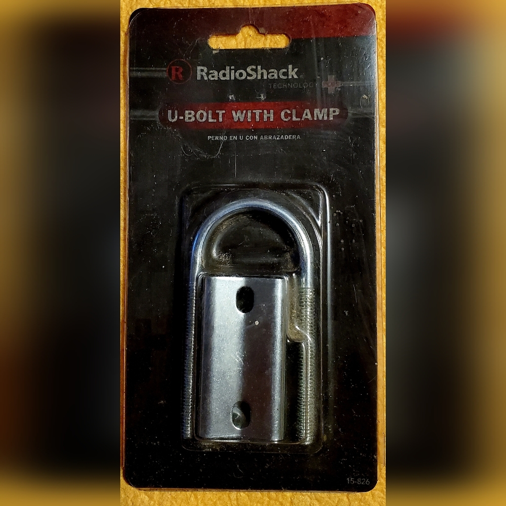 Radio Shack - U-bolt With Clamp Fits 1 ¼” Antenna Mast’s-Silver Zinc Plating
